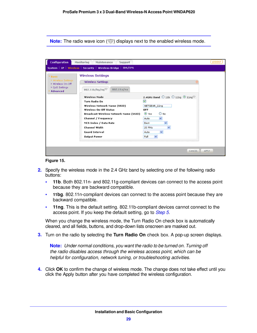 NETGEAR WNDAP620 manual Installation and Basic Configuration 