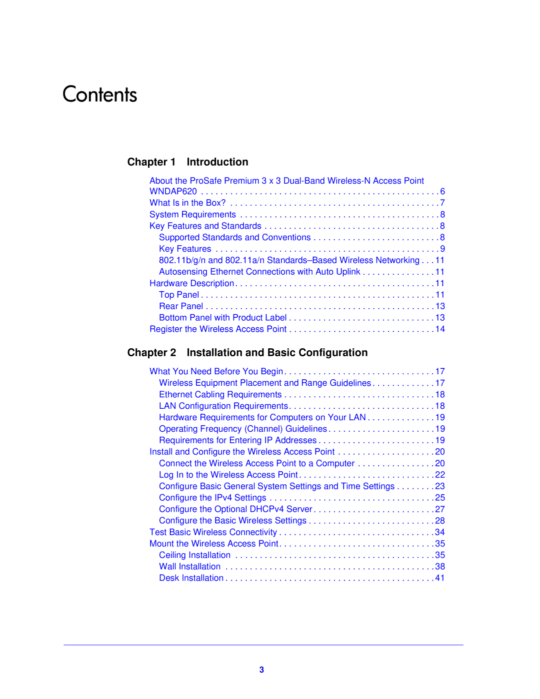 NETGEAR WNDAP620 manual Contents 