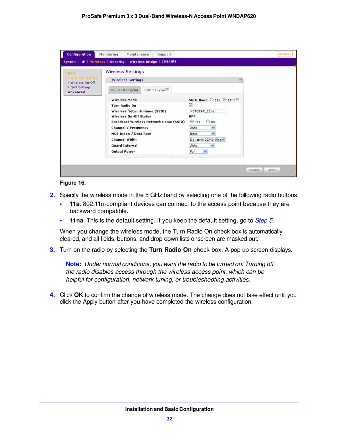 NETGEAR WNDAP620 manual Installation and Basic Configuration 