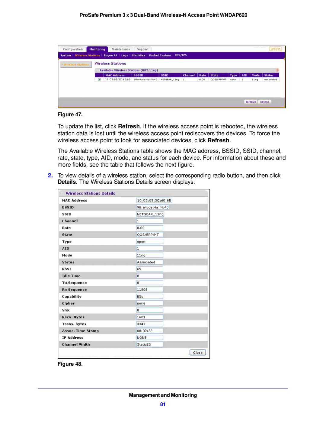 NETGEAR WNDAP620 manual Management and Monitoring 