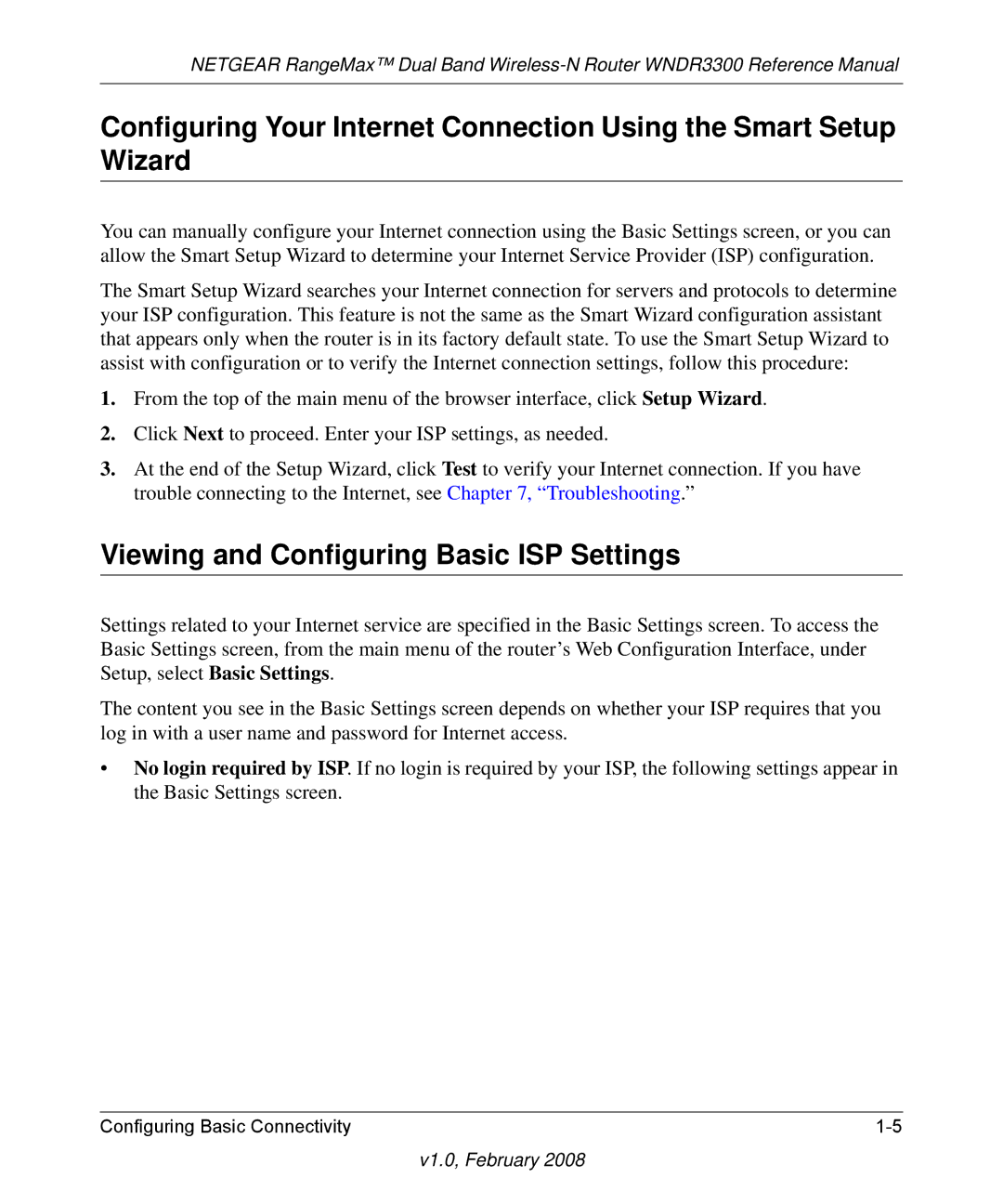 NETGEAR WNDR3300 manual Viewing and Configuring Basic ISP Settings 