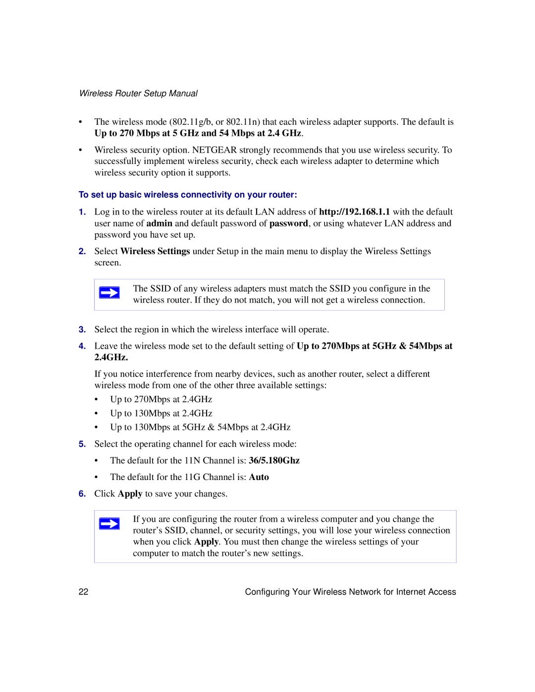 NETGEAR WNDR3300f manual To set up basic wireless connectivity on your router 