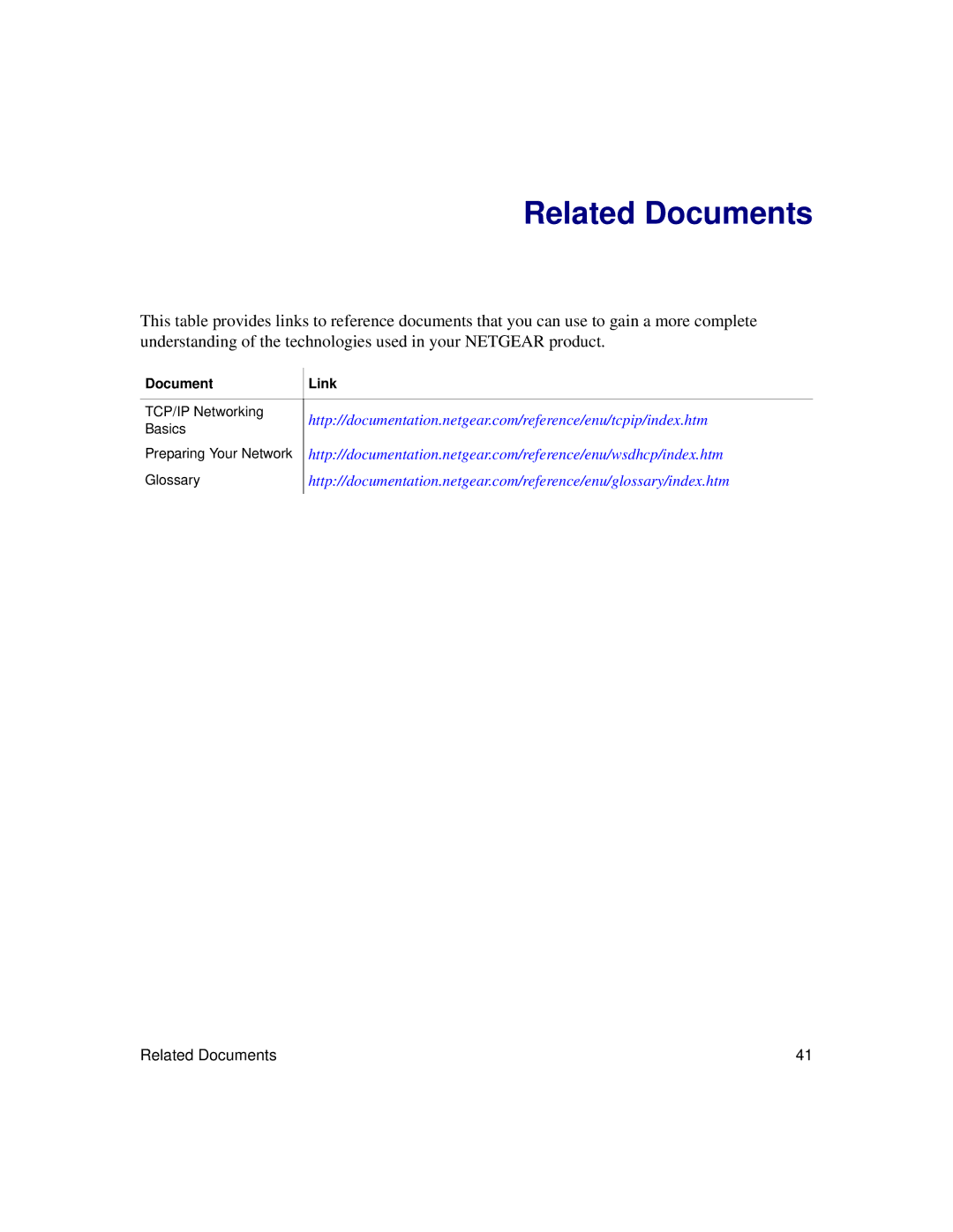 NETGEAR WNDR3300f manual Related Documents, Document Link 