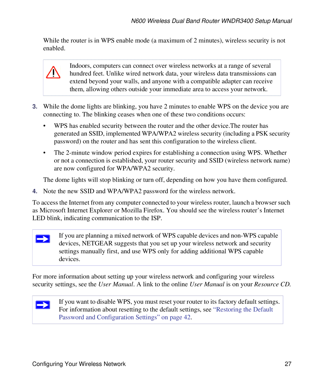 NETGEAR WNDR3400-100NAS manual N600 Wireless Dual Band Router WNDR3400 Setup Manual 