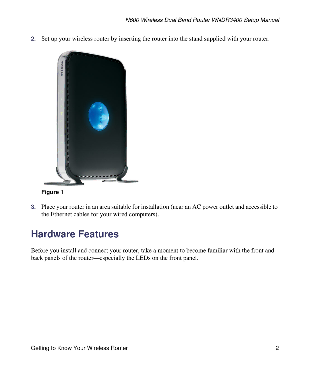 NETGEAR WNDR3400-100NAS manual Hardware Features 