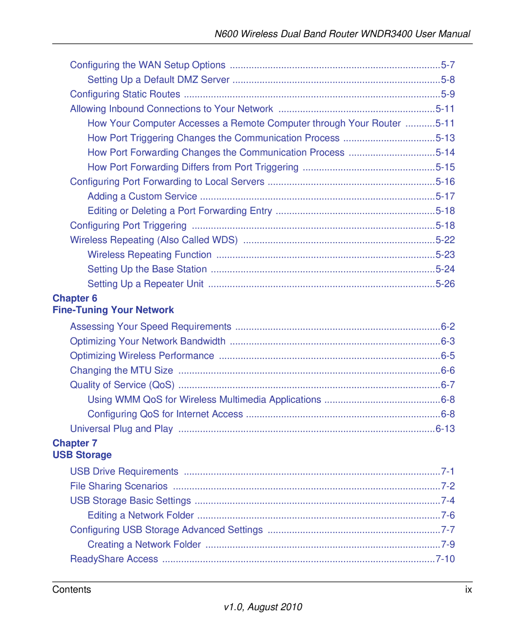 NETGEAR WNDR3400 user manual Chapter Fine-Tuning Your Network 