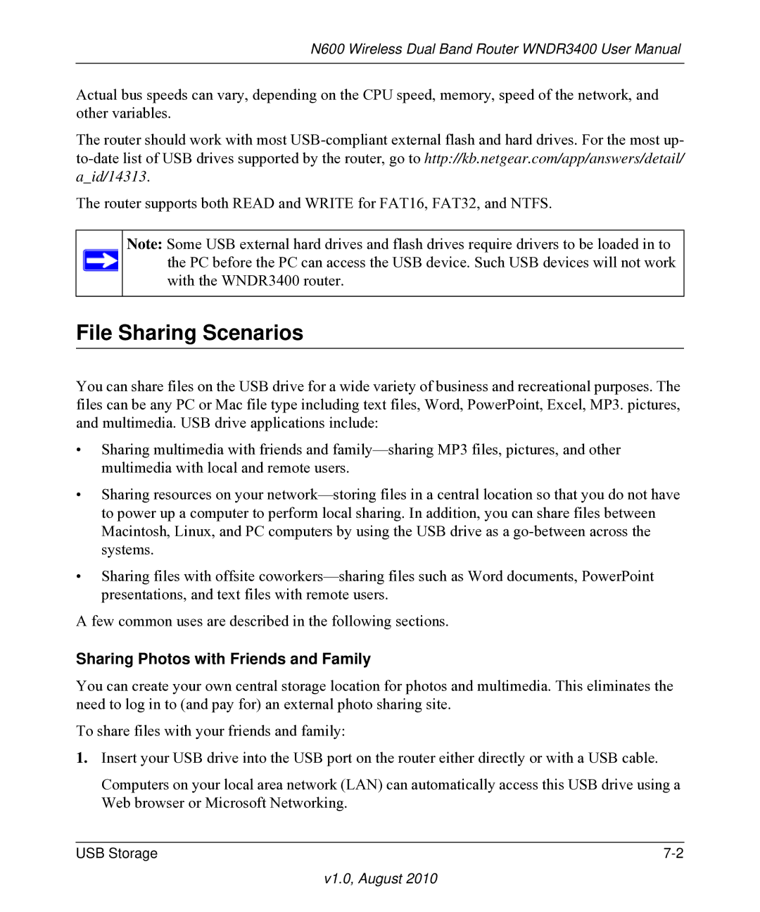 NETGEAR WNDR3400 user manual File Sharing Scenarios, Sharing Photos with Friends and Family 