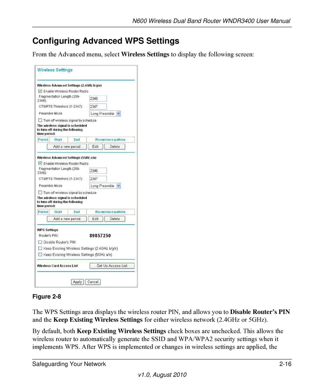 NETGEAR WNDR3400 user manual Configuring Advanced WPS Settings 