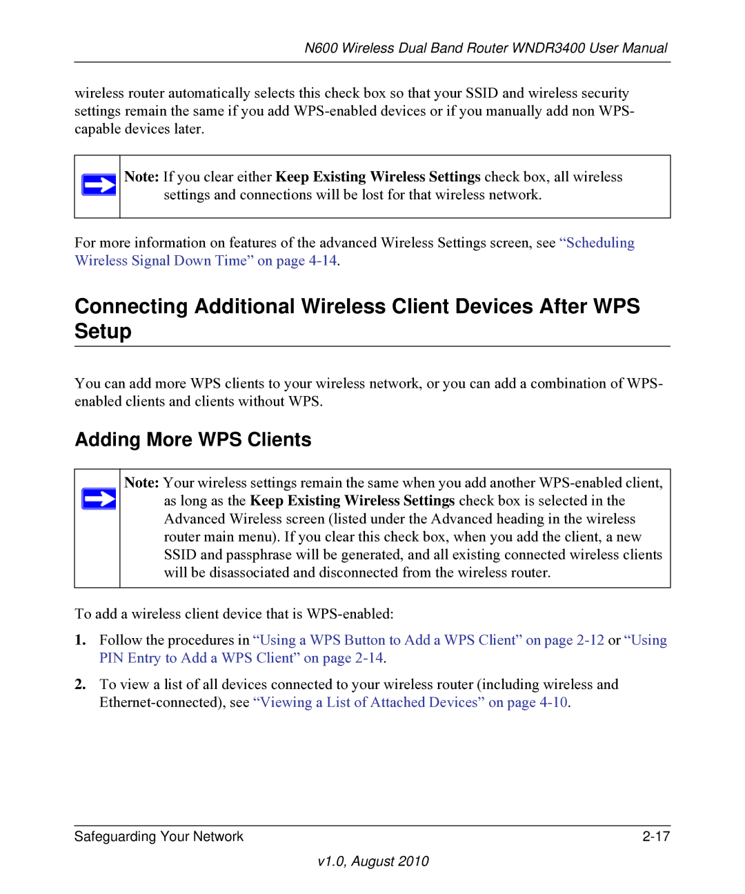 NETGEAR WNDR3400 user manual Adding More WPS Clients 