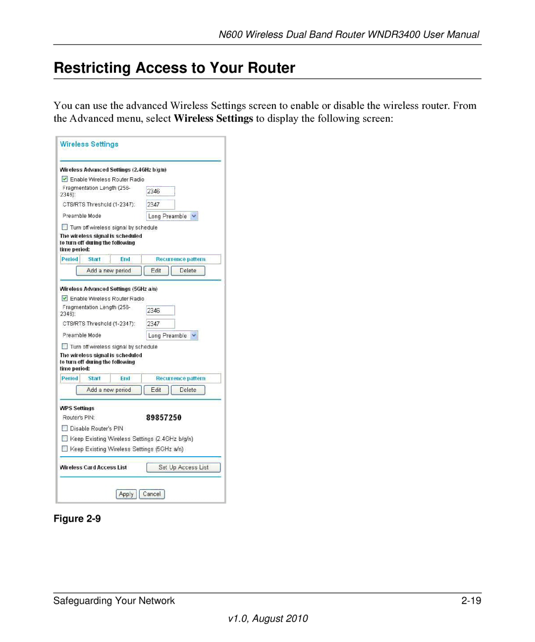 NETGEAR WNDR3400 user manual Restricting Access to Your Router 