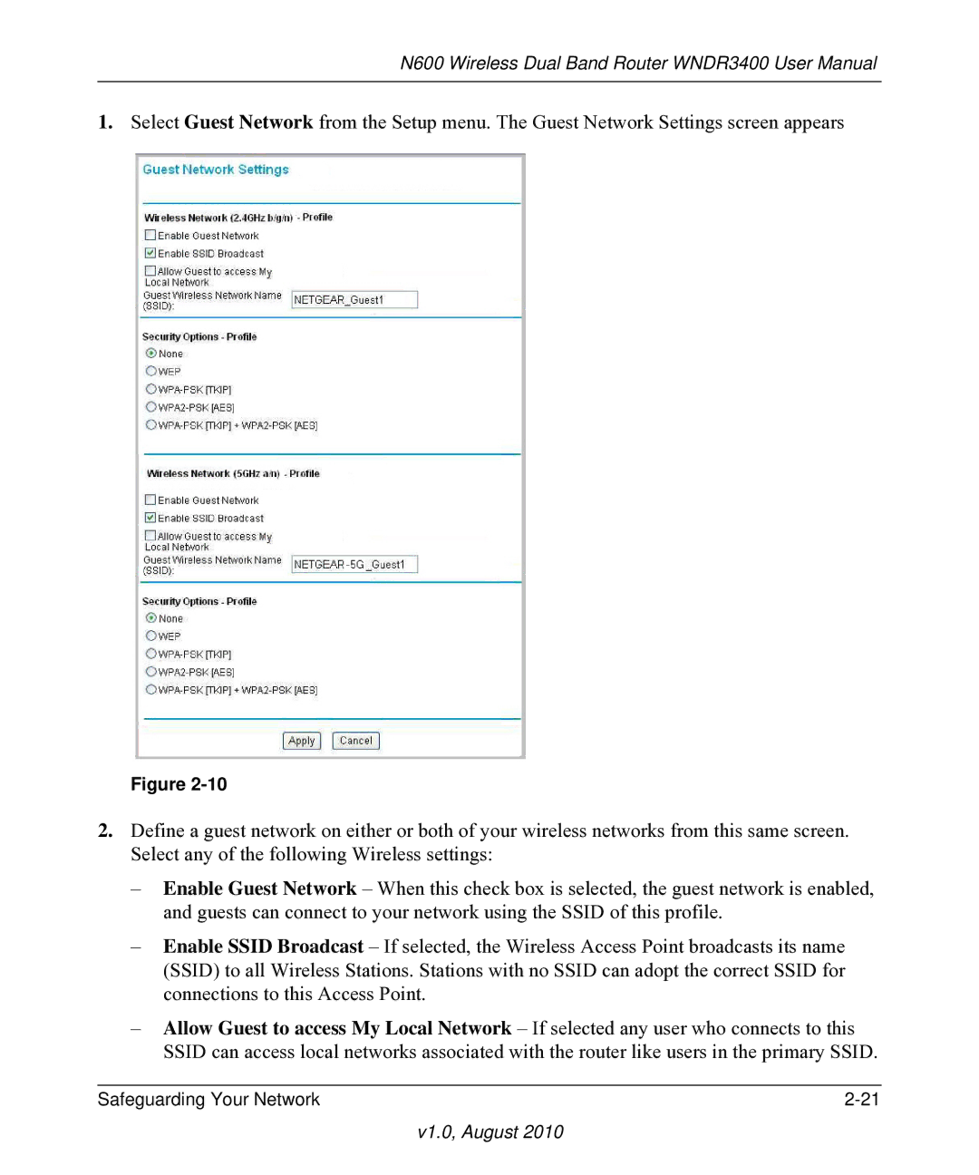 NETGEAR WNDR3400 user manual V1.0, August 