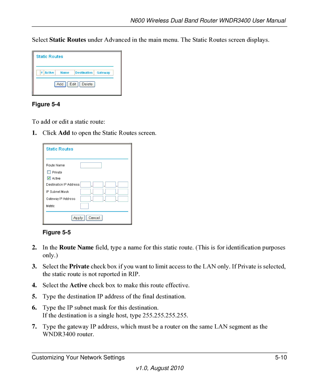 NETGEAR WNDR3400 user manual V1.0, August 