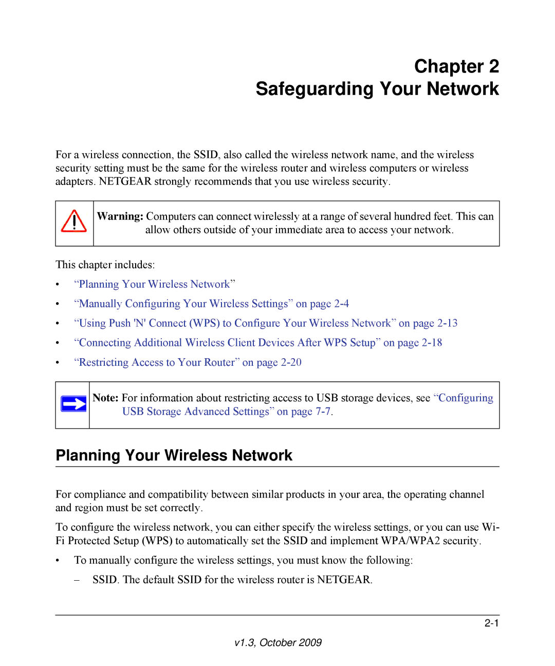 NETGEAR WNDR3700-100NAS user manual Chapter Safeguarding Your Network, Planning Your Wireless Network 