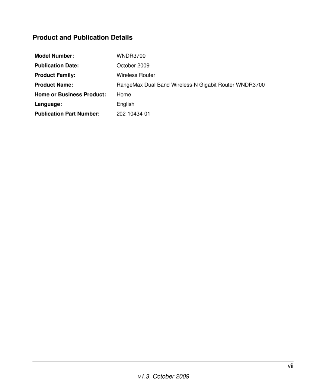 NETGEAR WNDR3700-100NAS user manual Product and Publication Details 