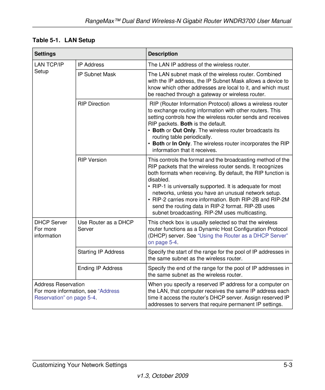 NETGEAR WNDR3700-100NAS user manual Lan Tcp/Ip 