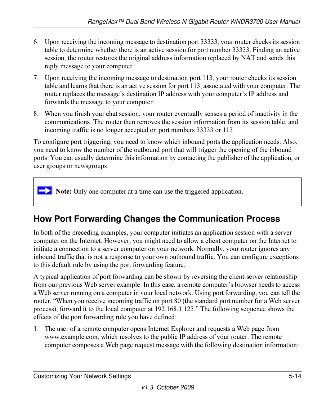 NETGEAR WNDR3700-100NAS user manual How Port Forwarding Changes the Communication Process 