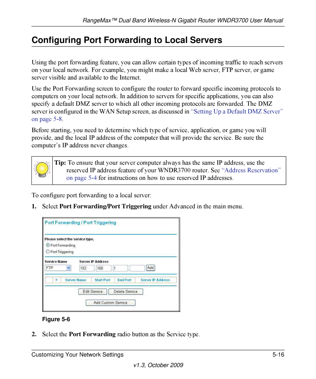 NETGEAR WNDR3700-100NAS user manual Configuring Port Forwarding to Local Servers 