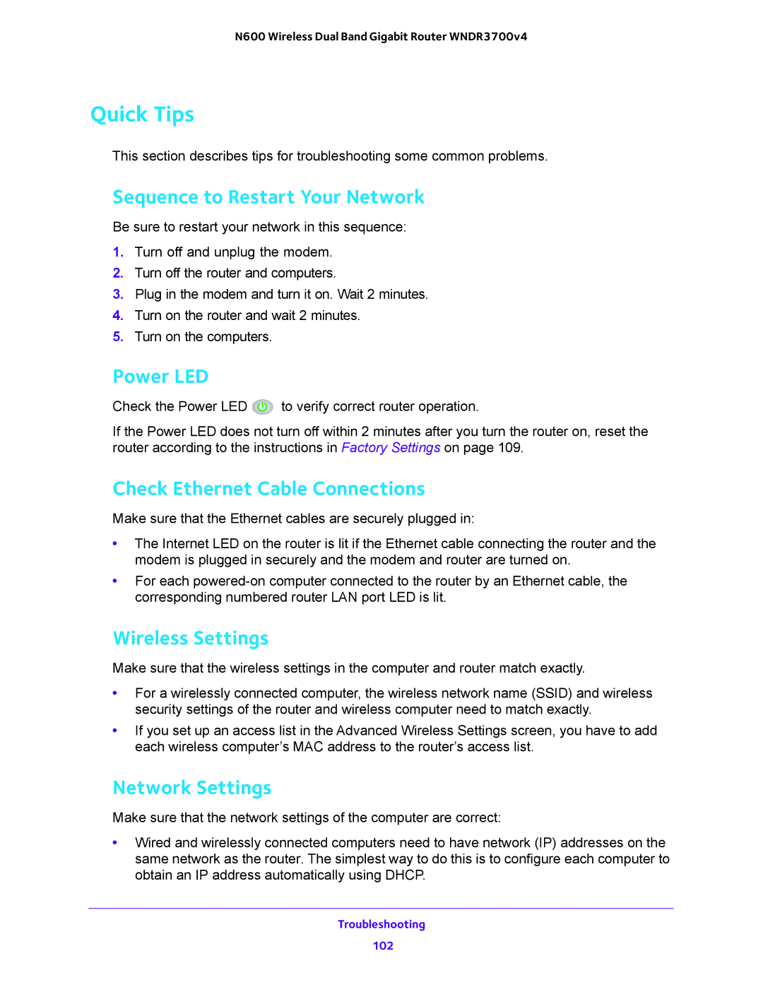 NETGEAR WNDR3700 user manual Quick Tips 