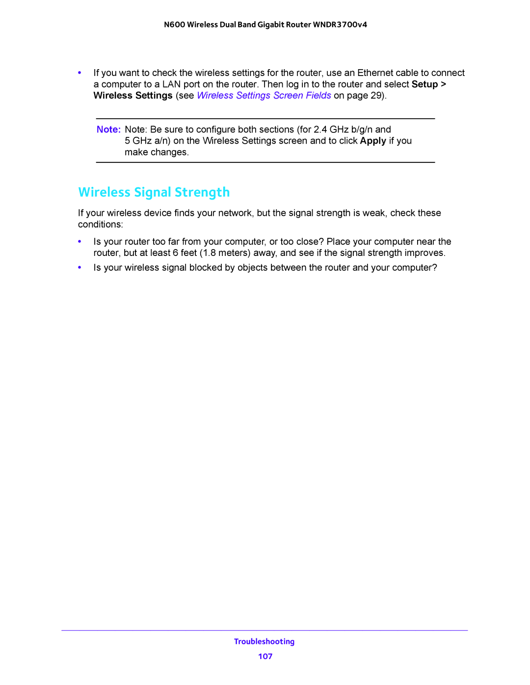 NETGEAR WNDR3700 user manual Wireless Signal Strength 