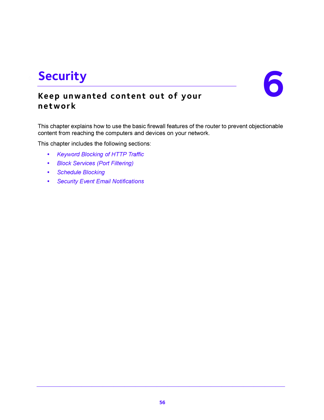 NETGEAR WNDR3700 user manual Security, Keep unwanted content out of your 