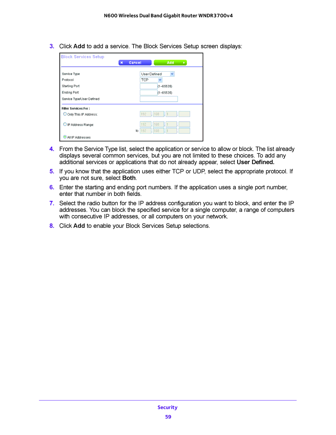 NETGEAR WNDR3700 user manual Security 