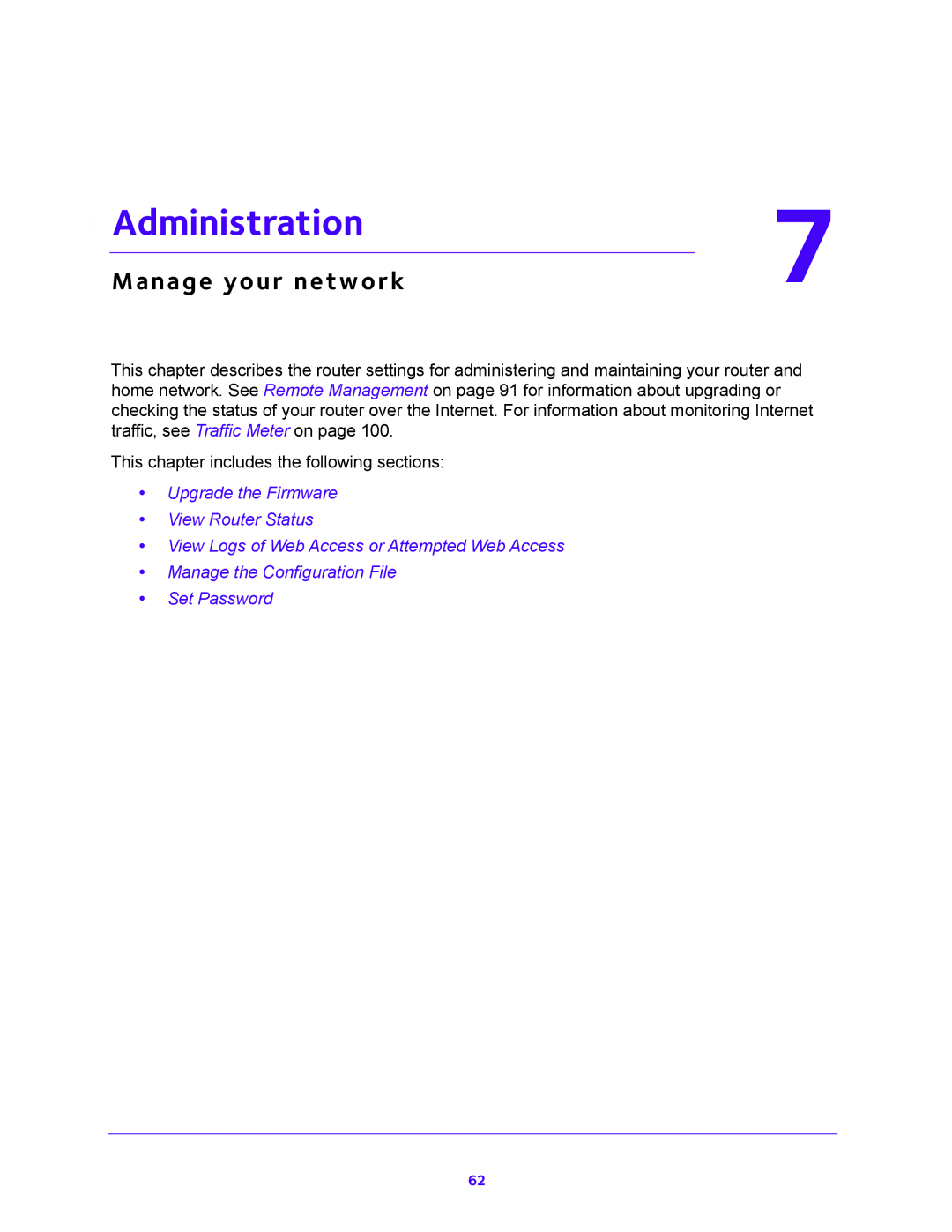 NETGEAR WNDR3700 user manual Administration, Manage your network 