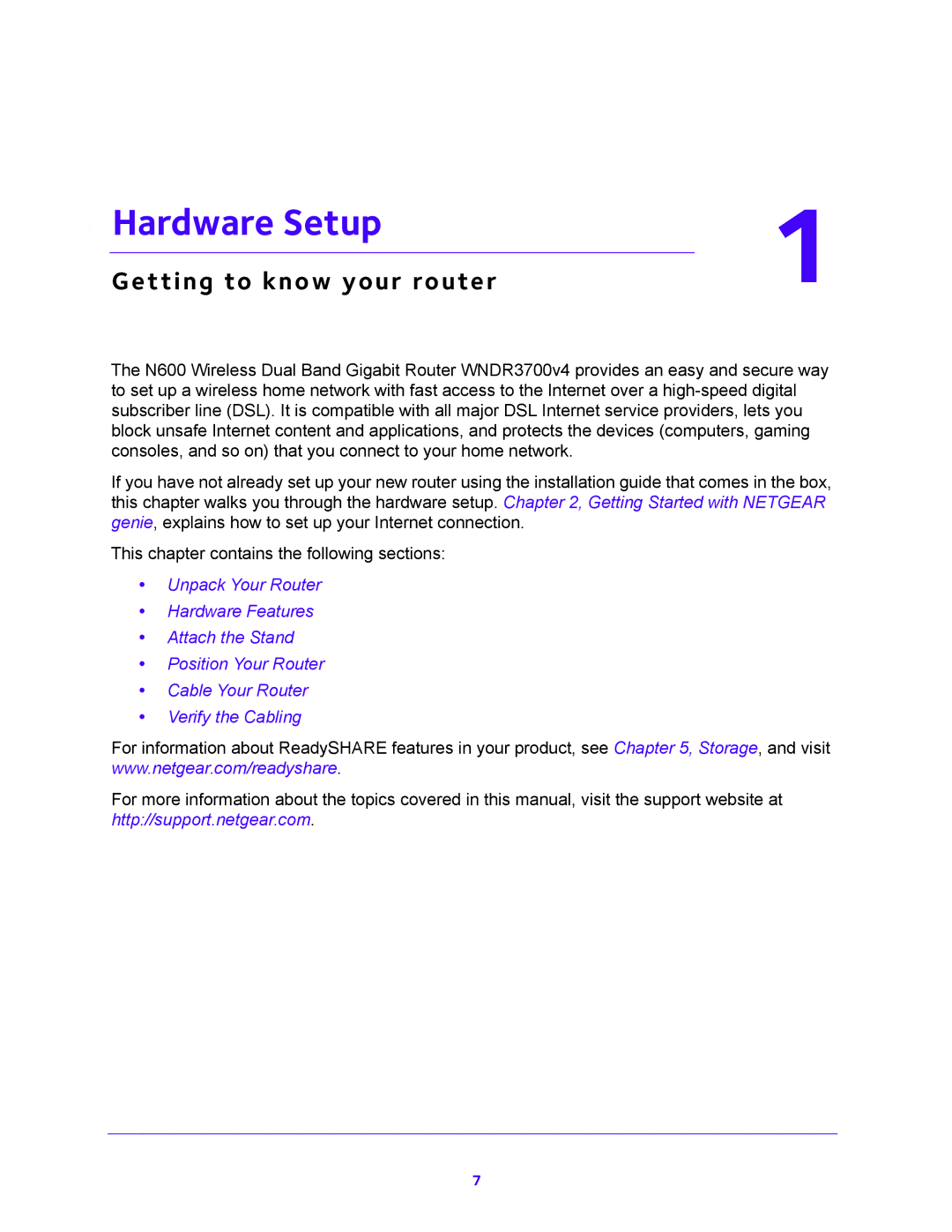 NETGEAR WNDR3700 user manual Hardware Setup, Getting to know your router 