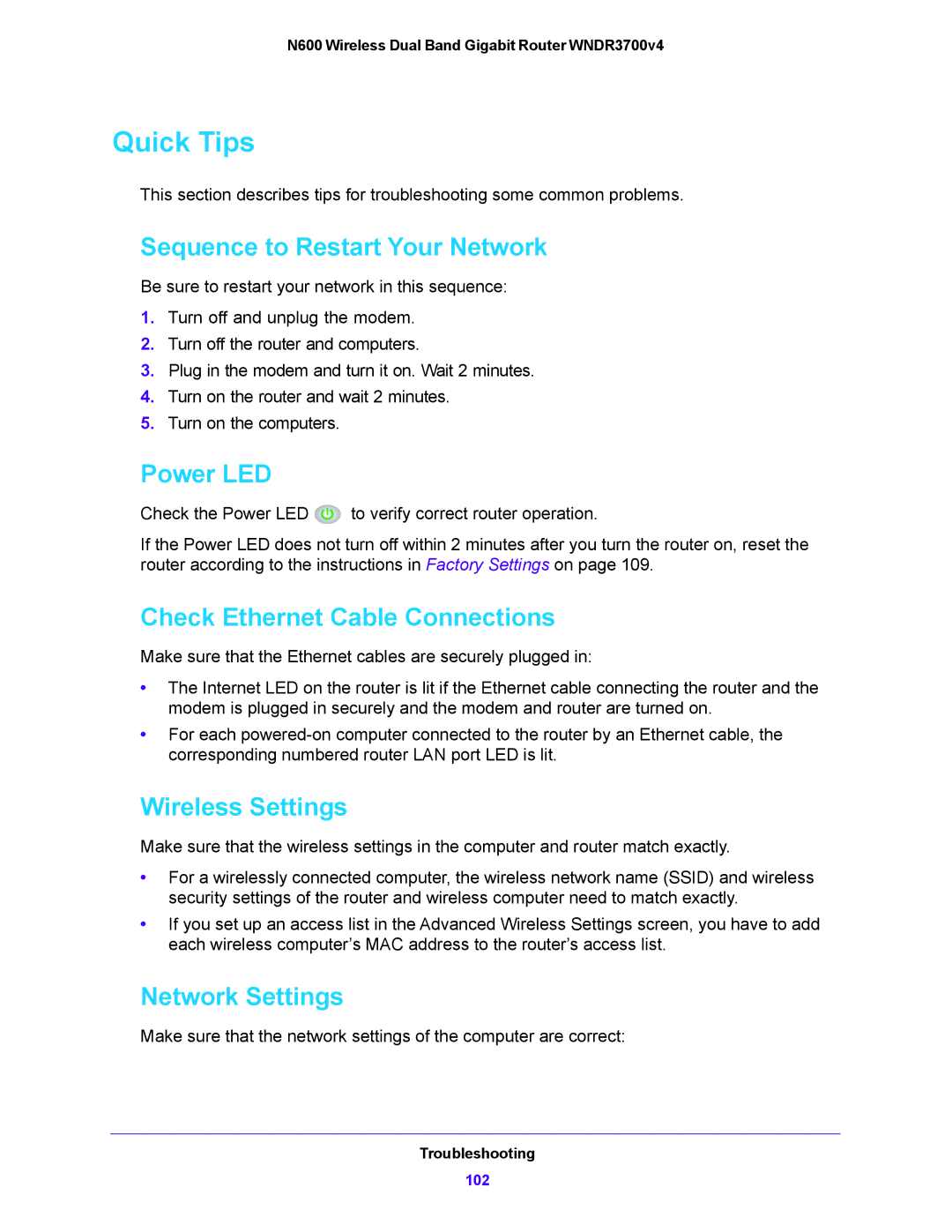 NETGEAR WNDR3700V4 user manual Quick Tips 