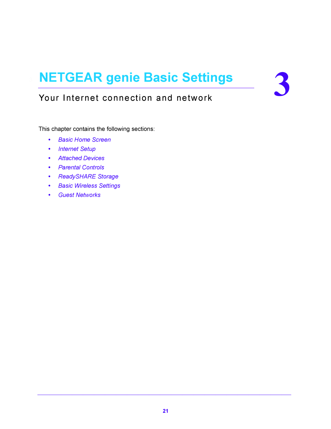 NETGEAR WNDR3700V4 user manual Netgear genie Basic Settings, Your Internet connection and network 