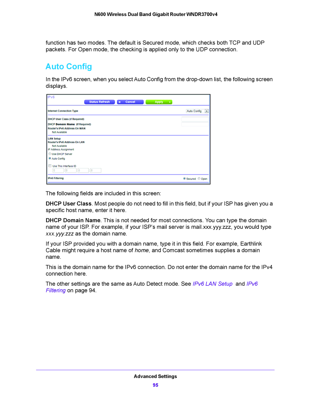 NETGEAR WNDR3700V4 user manual Auto Config 