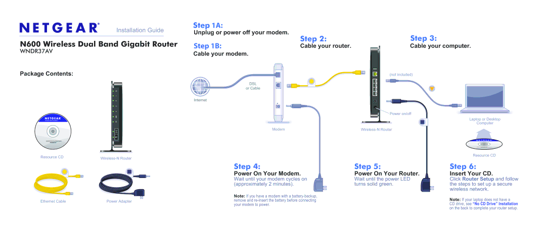 NETGEAR WNDR37AV-100NAS manual Step 