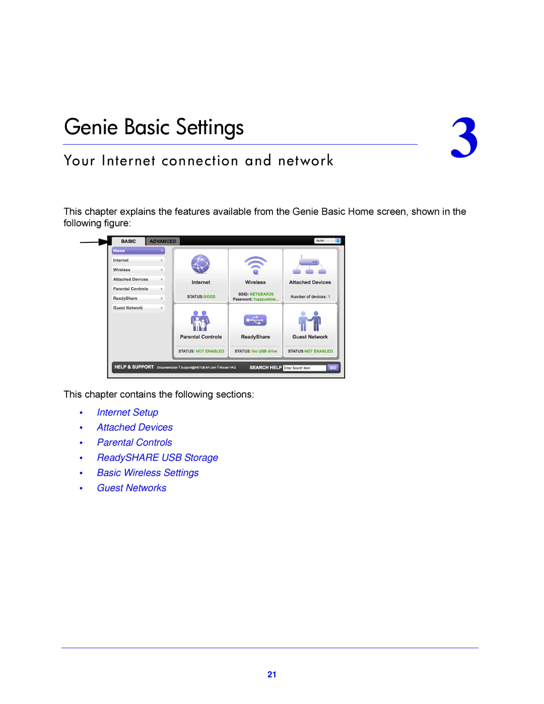 NETGEAR WNDR3800-100NAS user manual Genie Basic Settings 