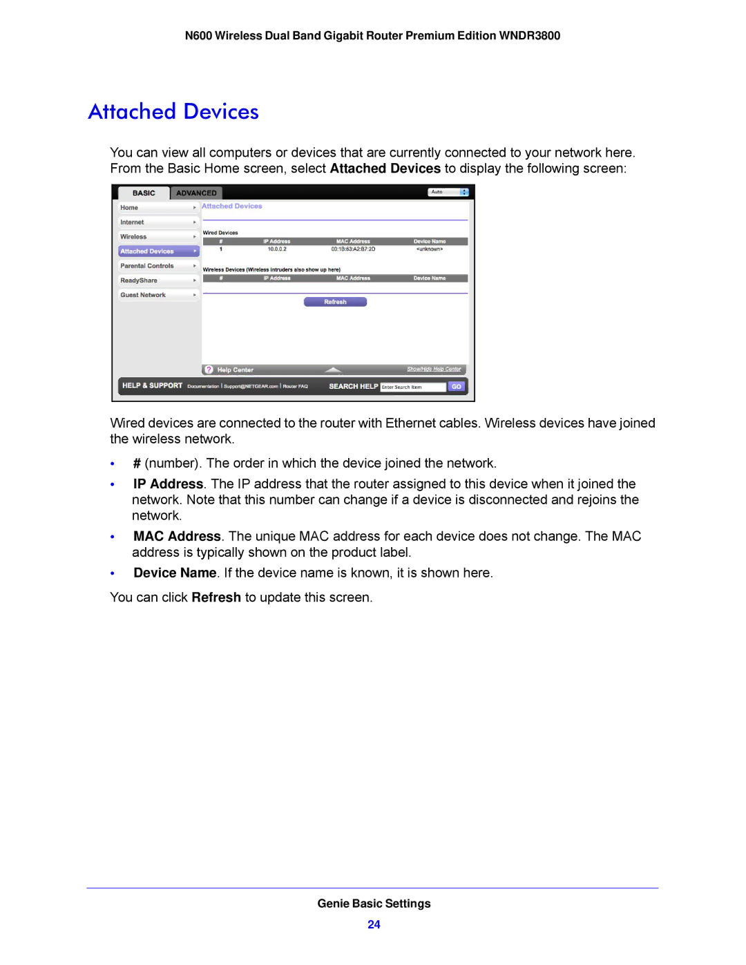 NETGEAR WNDR3800-100NAS user manual Attached Devices 