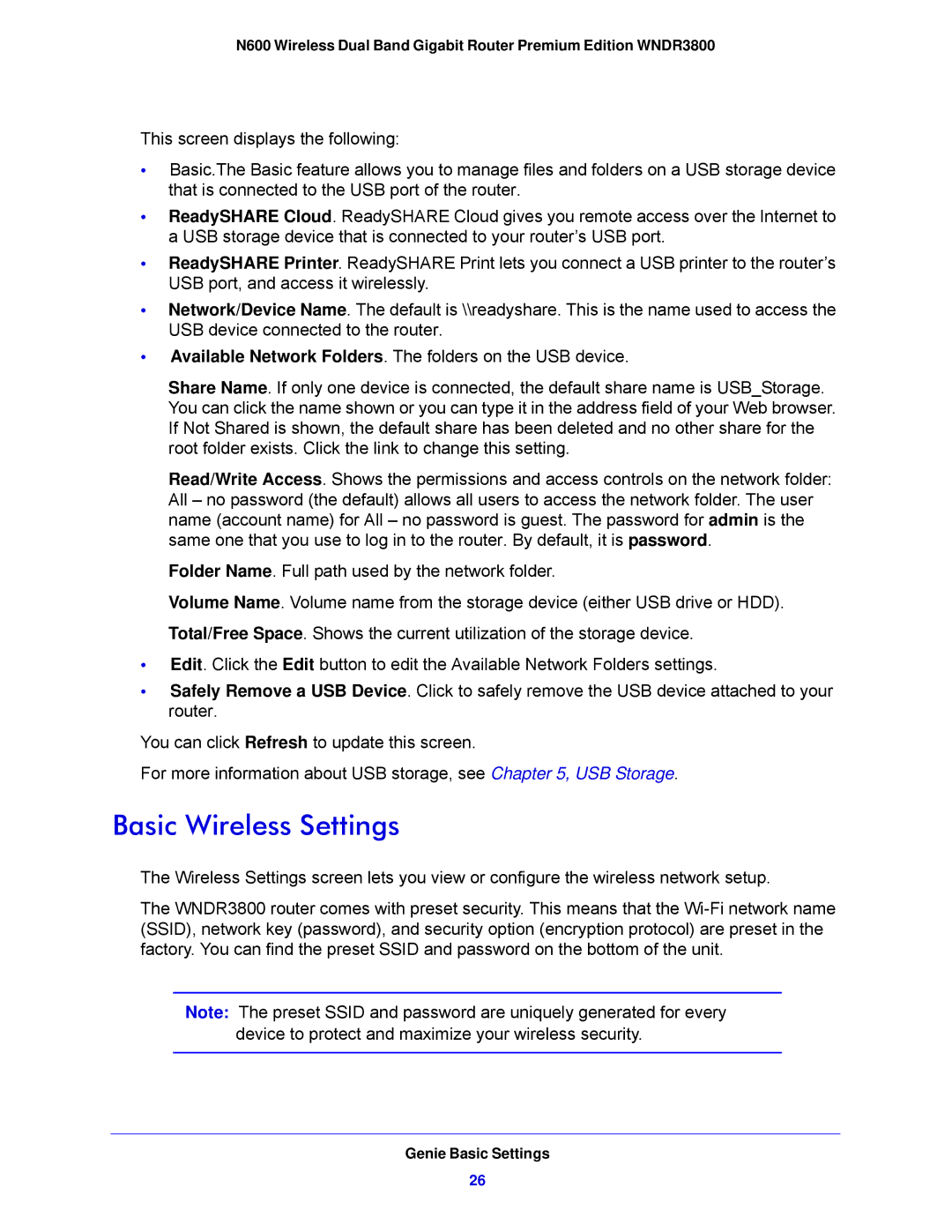 NETGEAR WNDR3800-100NAS user manual Basic Wireless Settings 