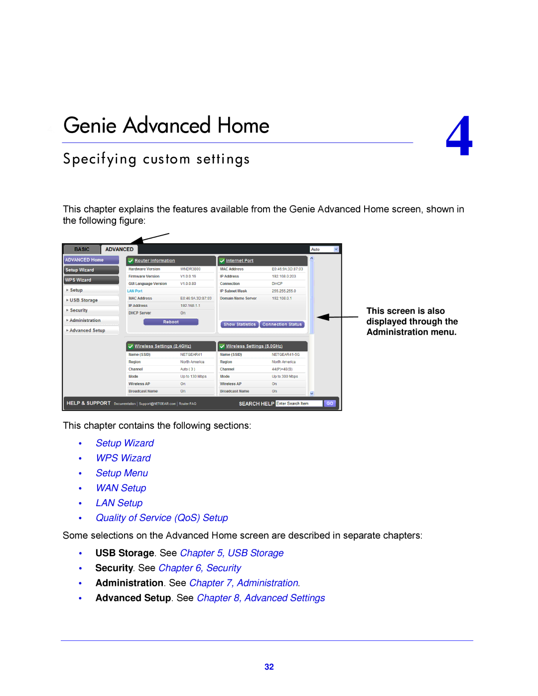 NETGEAR WNDR3800-100NAS user manual Genie Advanced Home 