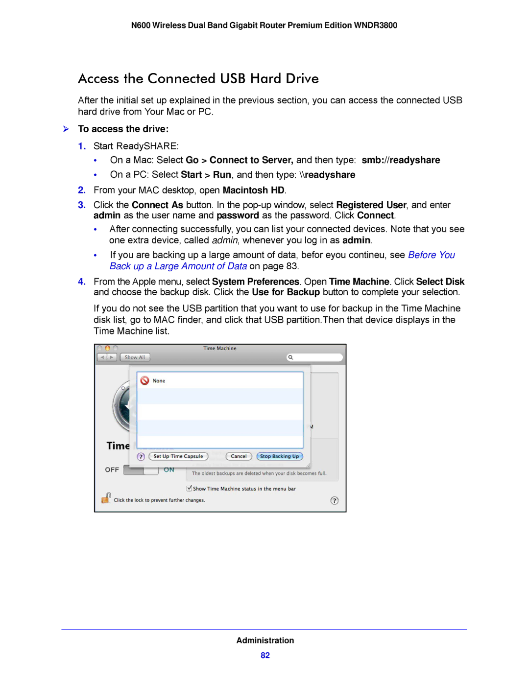 NETGEAR WNDR3800-100NAS user manual Access the Connected USB Hard Drive,  To access the drive 