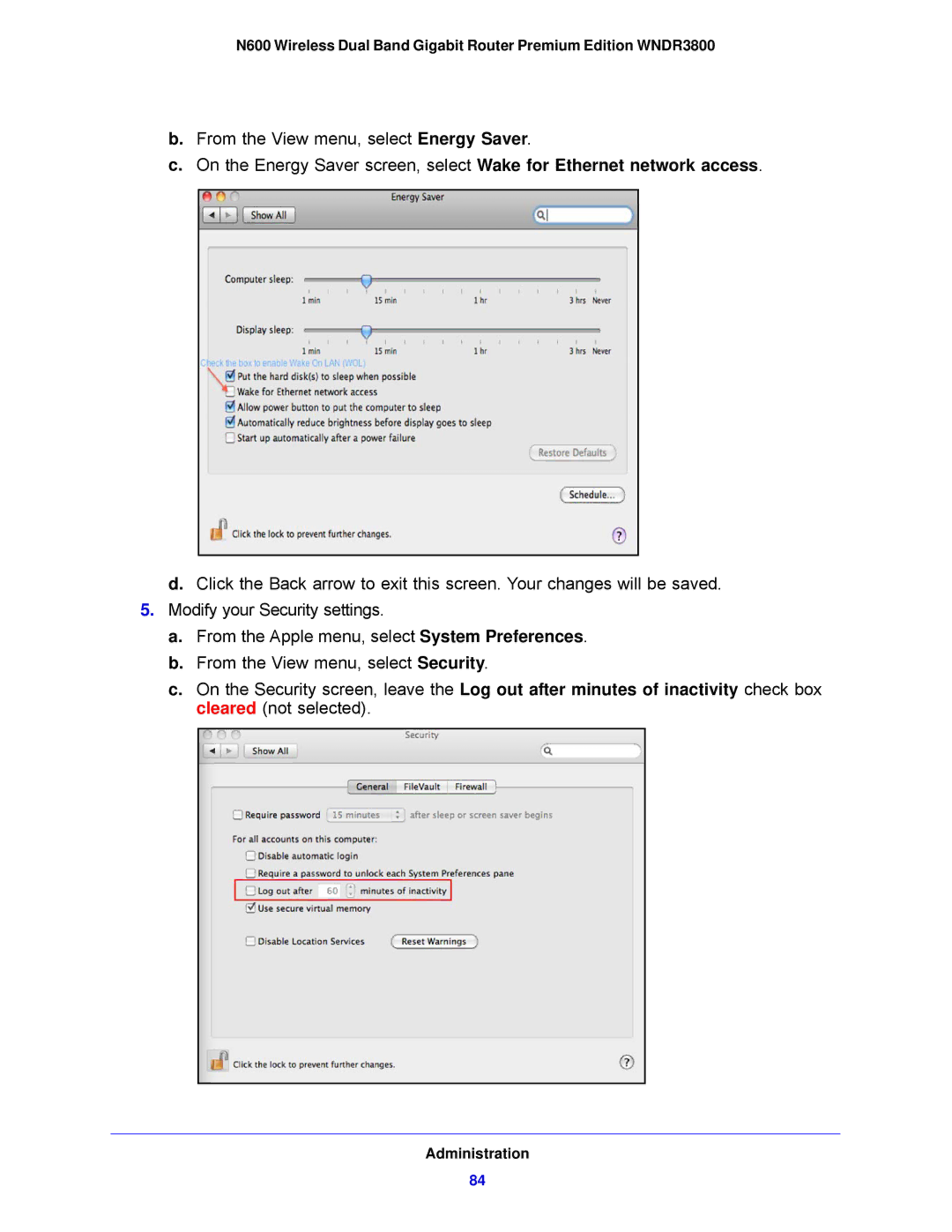 NETGEAR WNDR3800-100NAS user manual Administration 