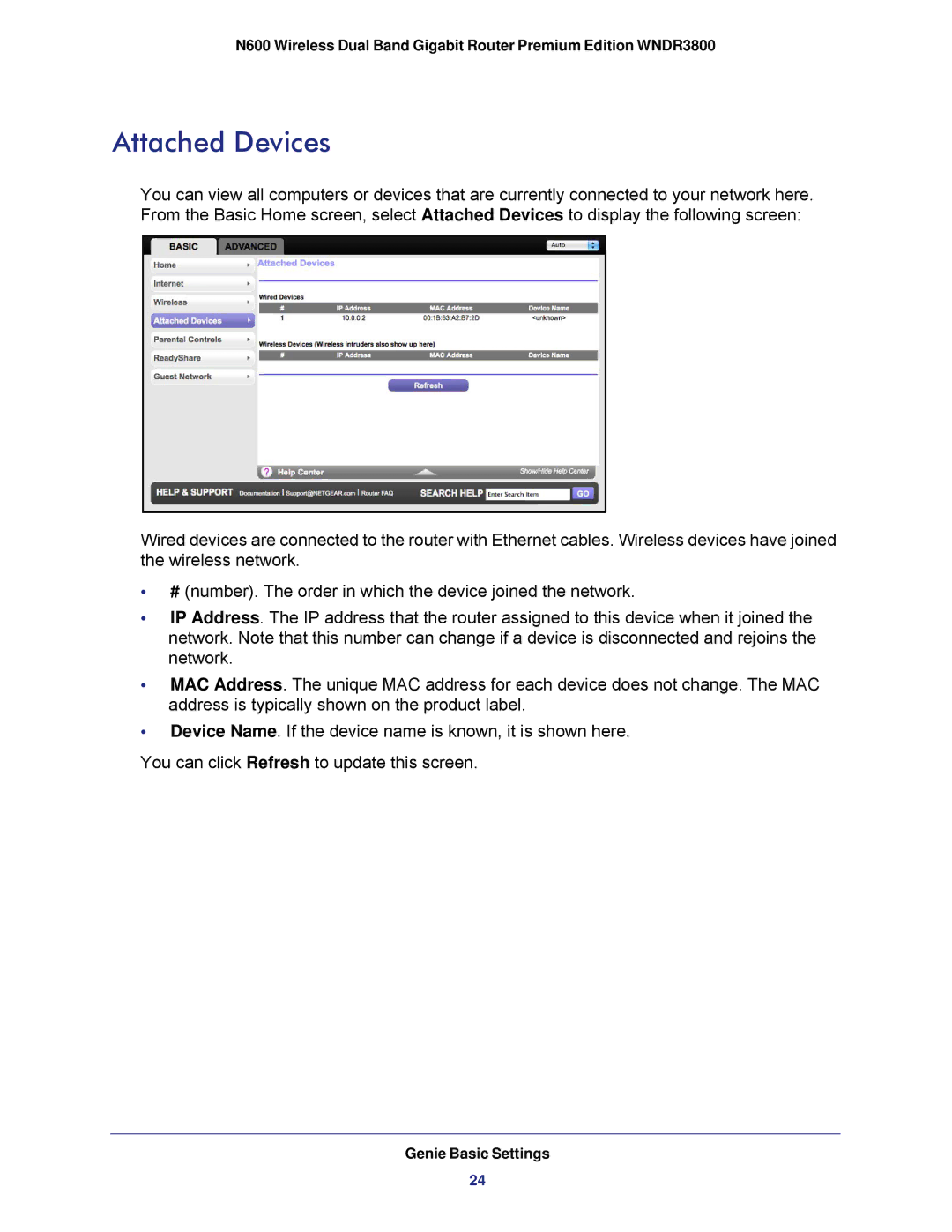 NETGEAR WNDR3800 user manual Attached Devices 