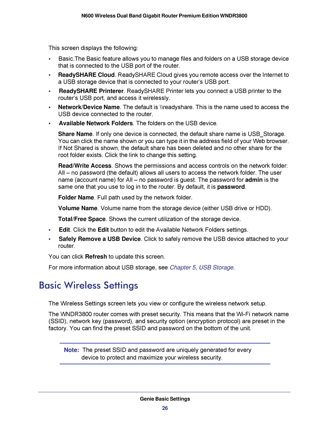 NETGEAR WNDR3800 user manual Basic Wireless Settings 