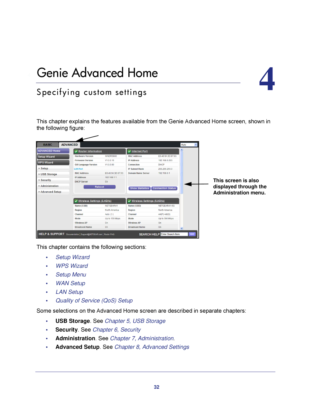 NETGEAR WNDR3800 user manual Genie Advanced Home 