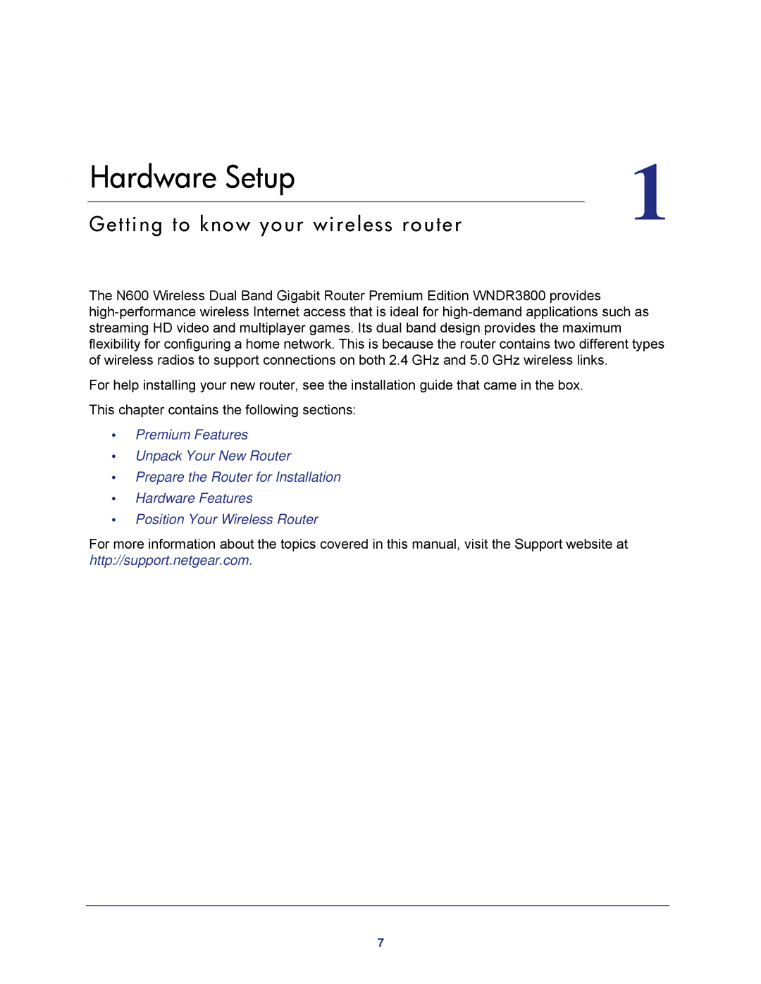 NETGEAR WNDR3800 user manual Hardware Setup 