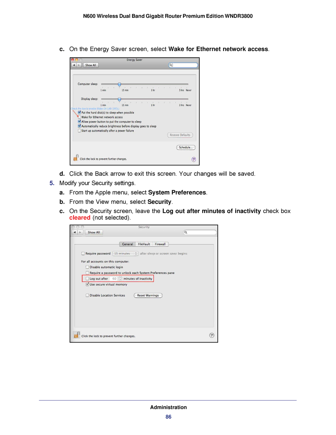 NETGEAR WNDR3800 user manual Administration 