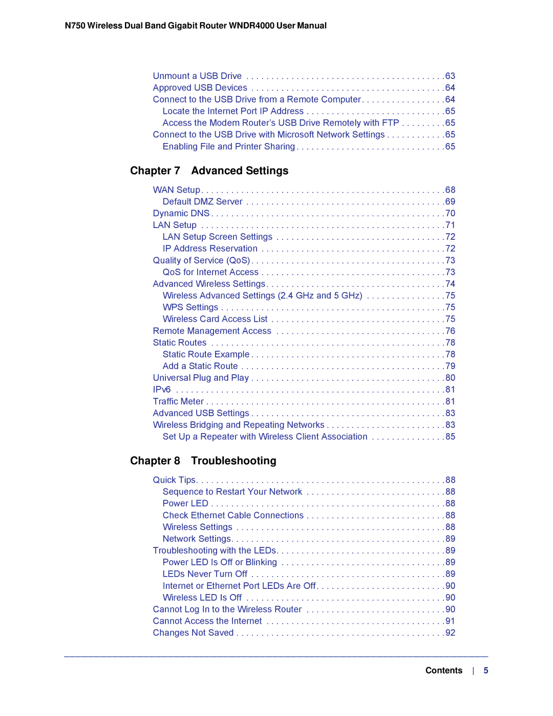 NETGEAR N750, WNDR4000 user manual Advanced Settings 