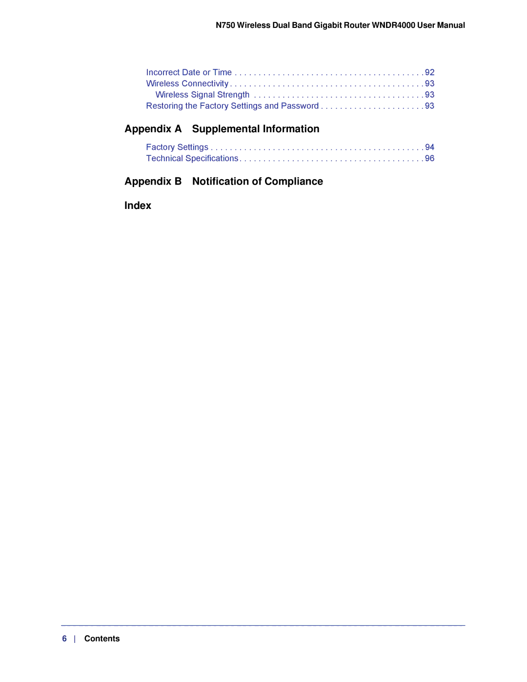 NETGEAR WNDR4000, N750 user manual Appendix a Supplemental Information 