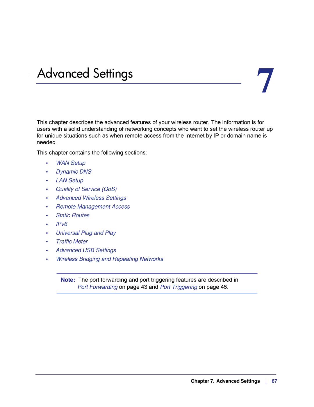 NETGEAR N750, WNDR4000 user manual Advanced Settings 