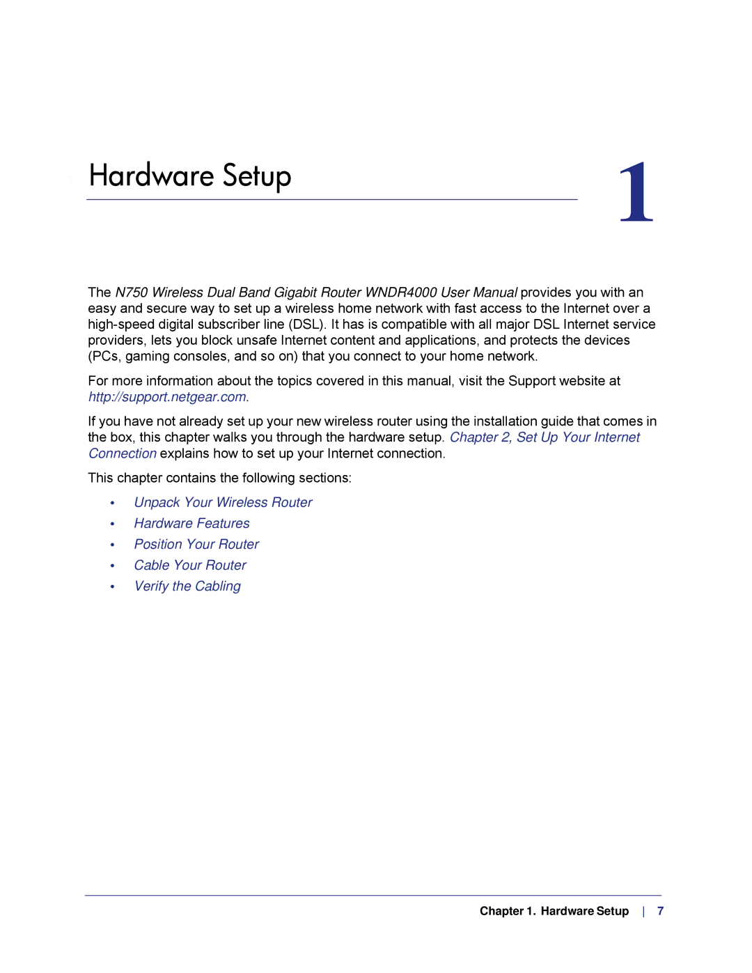 NETGEAR N750, WNDR4000 user manual Hardware Setup 