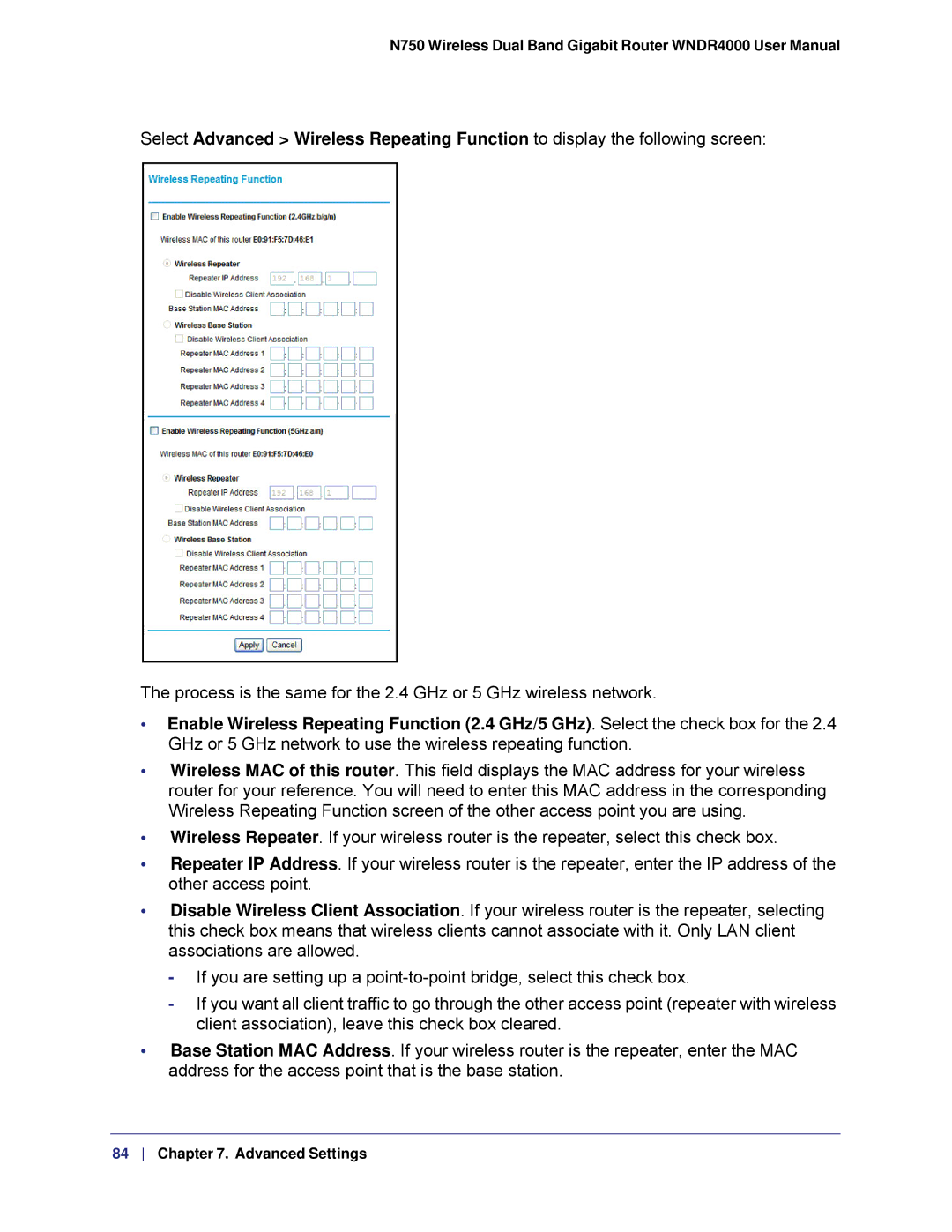 NETGEAR WNDR4000, N750 user manual Advanced Settings 