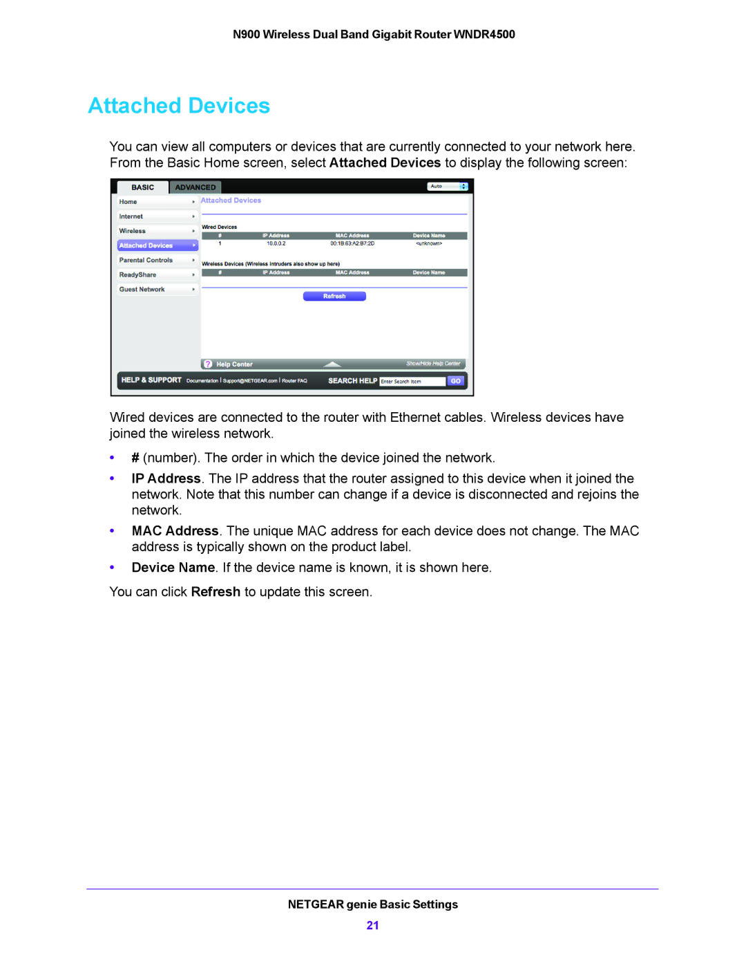 NETGEAR WNDR4500 user manual Attached Devices 