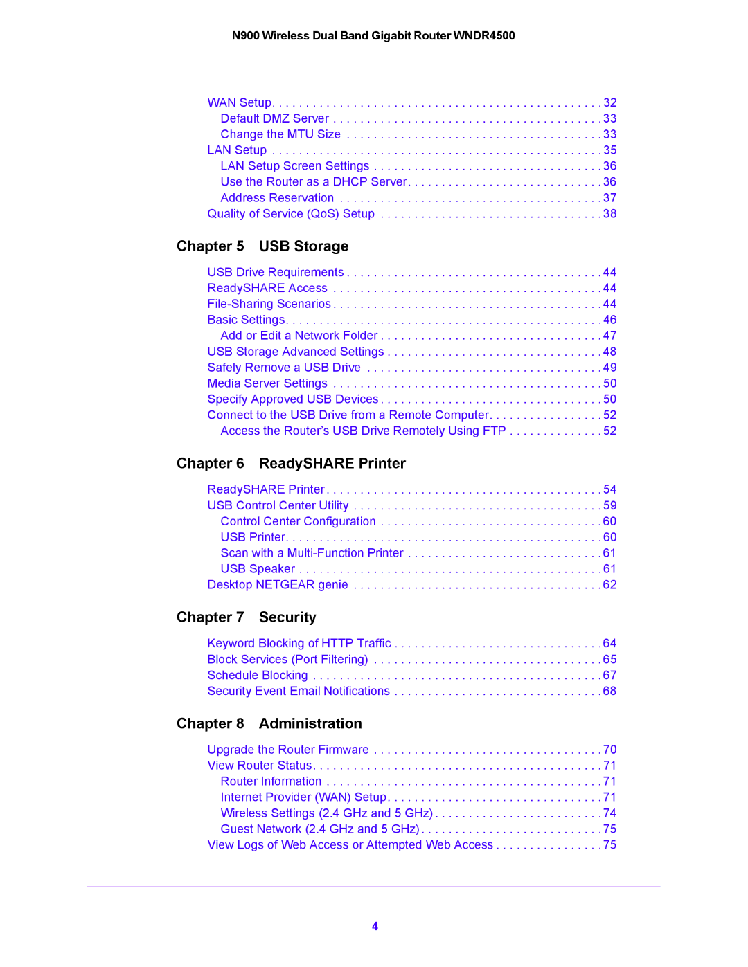 NETGEAR WNDR4500 user manual USB Storage 