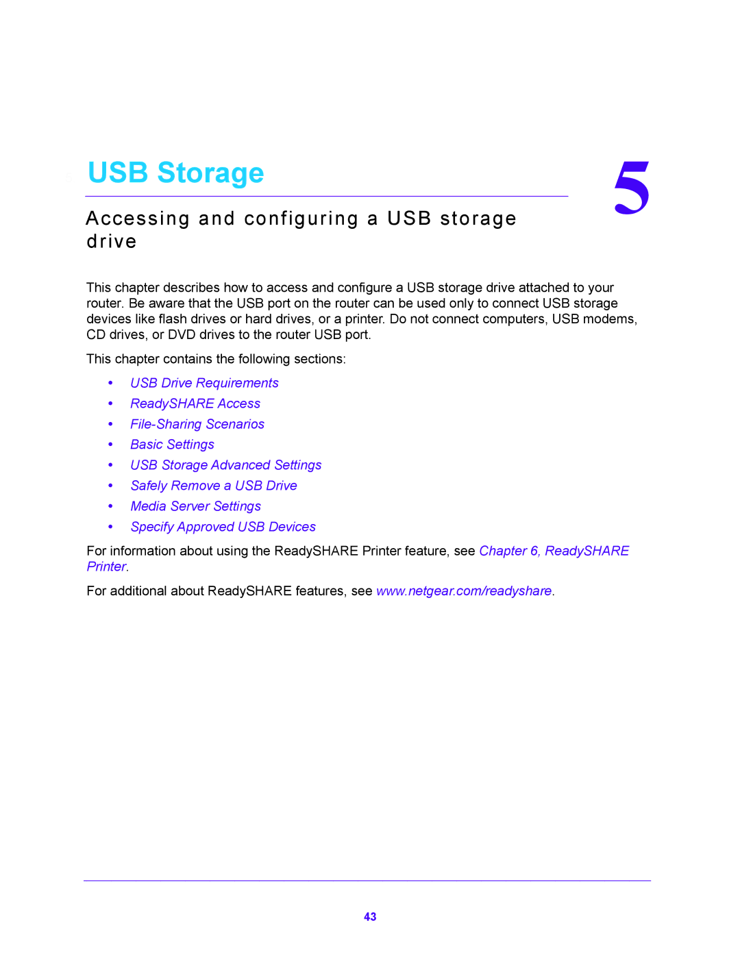 NETGEAR WNDR4500 user manual USB Storage, Accessing and configuring a USB storage 